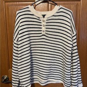 Black and Cream Striped Cardigan